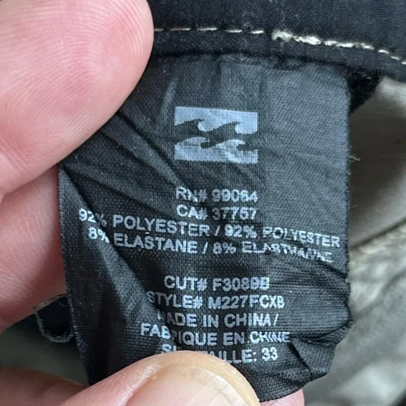 Billabong cross fire submersible land or water shorts, mens 33, tan, back zip - Picture 11 of 12